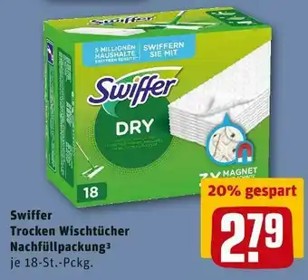 REWE Swiffer trocken wischtücher nachfüllpackung Angebot