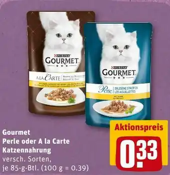 REWE Gourmet perle oder a la carte katzennahrung Angebot