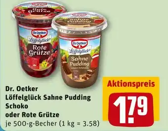 REWE Dr. oetker löffelglück sahne pudding schoko oder rote grütze Angebot