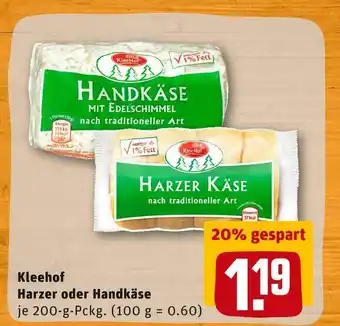 REWE Kleehof harzer oder handkäse Angebot