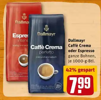 REWE Dallmayr caffè crema oder espresso Angebot