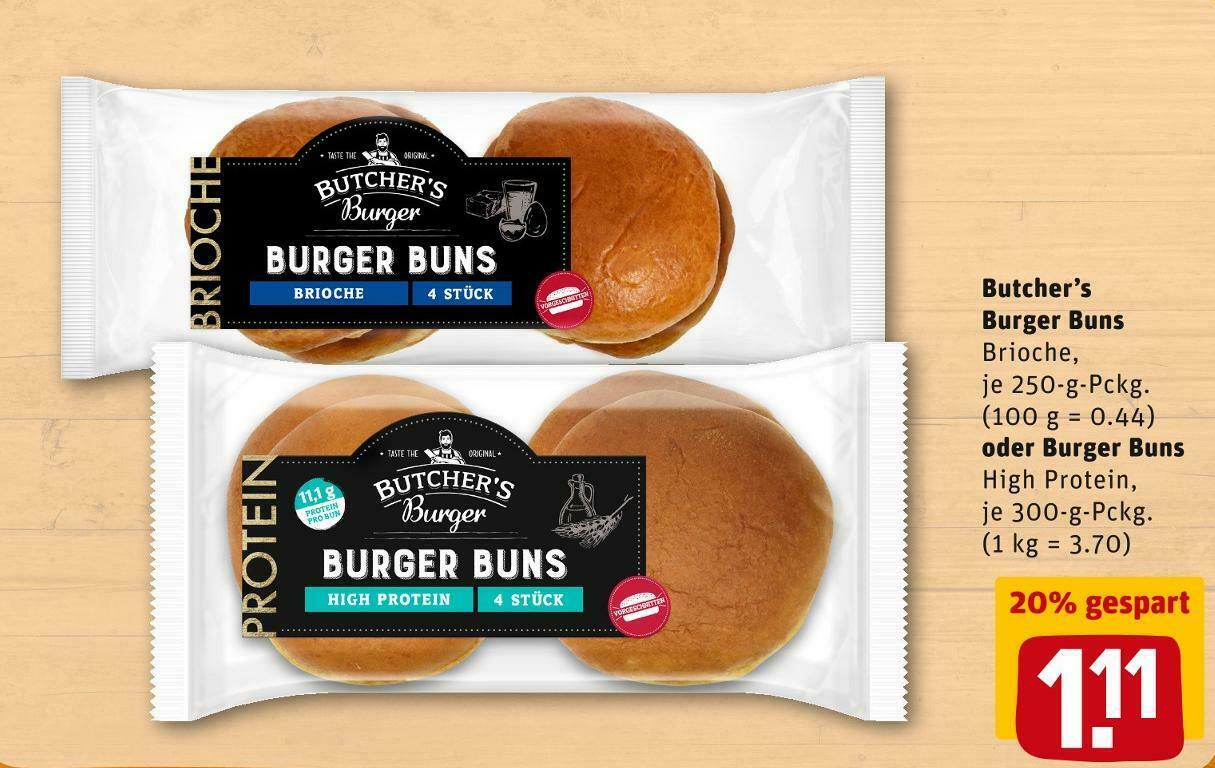 Butcher’s burger buns Angebot bei REWE