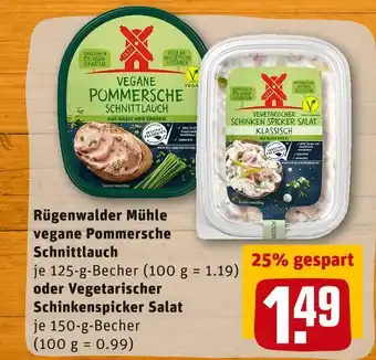 REWE Rügenwalder mühle vegane pommersche schnittlauch oder vegetarischer schinkenspicker salat Angebot