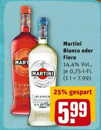 REWE Martini bianco oder fiero aperitif Angebot