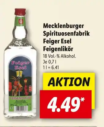 Lidl Mecklenburger spirituosenfabrik feiger esel feigenlikör Angebot