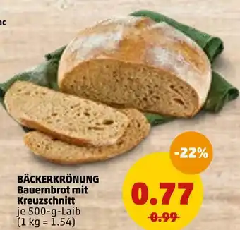 PENNY Bäckerkrönung bauernbrot mit kreuzschnitt Angebot