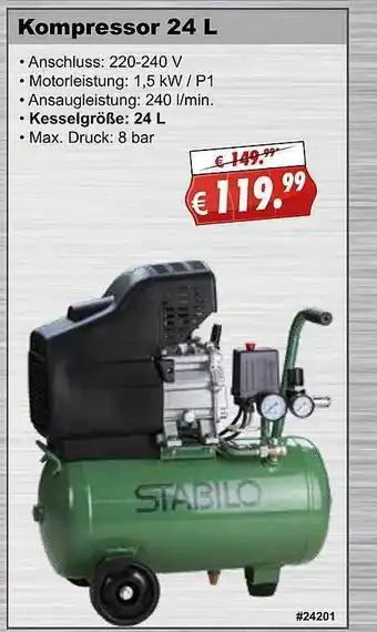 Stabilo Fachmarkt Kompressor 24 L Angebot