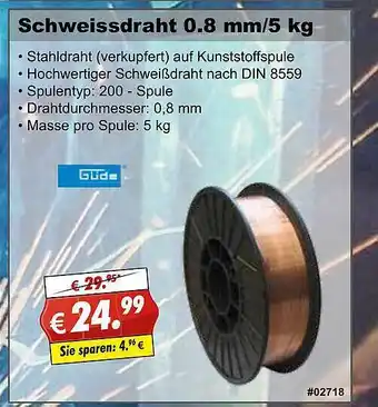 Stabilo Fachmarkt Schweissdraht 0.8mm 5kg Angebot