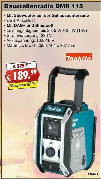 Stabilo Fachmarkt Baustellenradio Dmr 115 Angebot