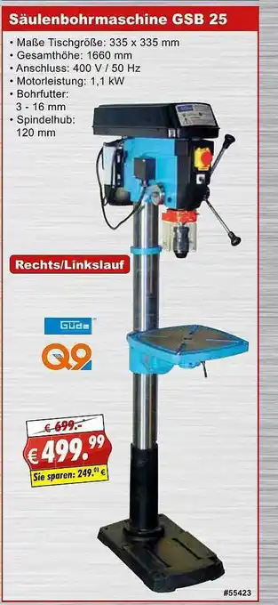 Stabilo Fachmarkt Saulenbohrmaschine Gsb25 Güde Angebot