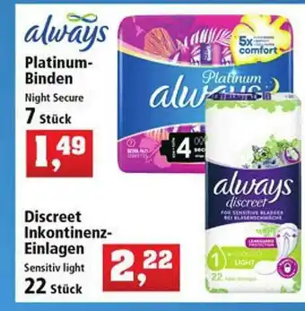 Thomas Philipps Always Platinum-binden, Dicreet Inkontinenz-einlagen Angebot