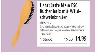 Superbiomarkt Haarbürste Klein Fsc Buchenholz Mit Wildschweinborsten Angebot