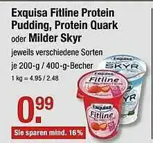 V Markt Exquisa Fitline Protein Pudding, Protein Quark Oder Milder Skyr Angebot