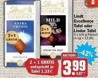 AEZ Lindt Excellence Tafel Oder Lindor Tafel Angebot