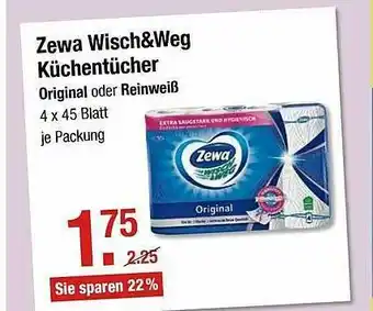 V Markt Zewa Wisch&weg Küchentücher Original Oder Reinweiß Angebot