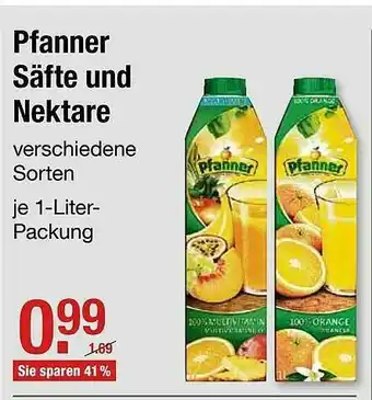 V Markt Pfanner Säfte Und Nektare Angebot