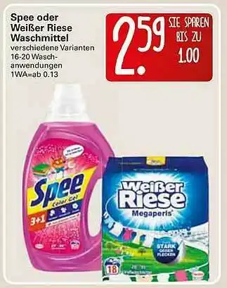 WEZ Spee Oder Weißer Riese Waschmittel Angebot