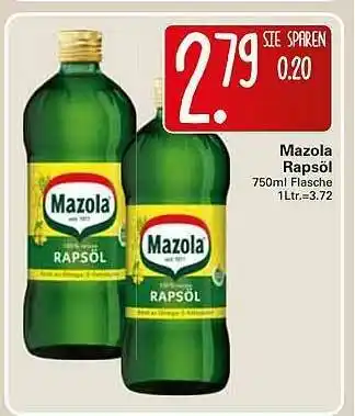 WEZ Mazola Rapsöl Angebot