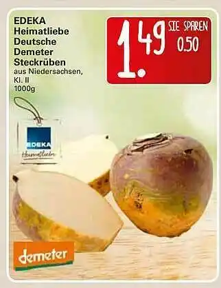 WEZ Edeka Heimatliebe Deutsche Demeter Steckrüben Angebot