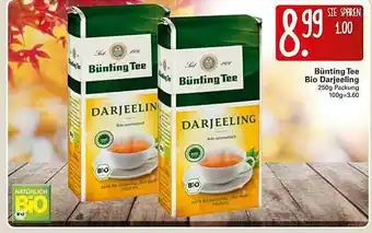 WEZ Bünting Tee Bio Darjeeling Angebot