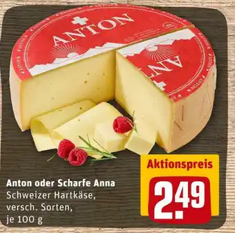 REWE Anton oder scharfe anna schweizer hartkäse Angebot