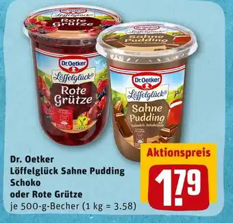 REWE Dr. oetker löffelglück sahne pudding schoko oder rote grütze Angebot