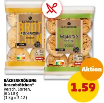 PENNY BÄCKERKRÖNUNG Rosenbrötchen 510 g Angebot