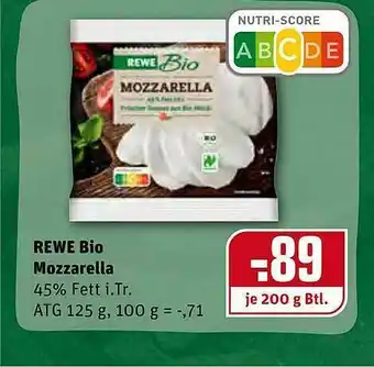 REWE Rewe Bio Mozzarella Angebot