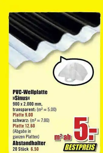 B1 Discount Baumarkt Pvc-wellplatte „sinus” Oder Abstandhalter Angebot