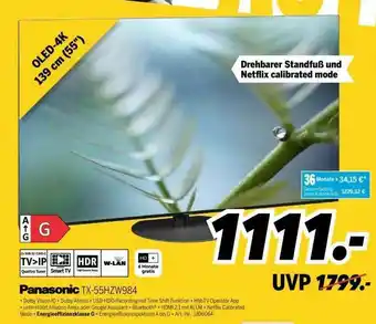 MEDIMAX Panasonic Oled-4k Tx-55hzw984 Angebot