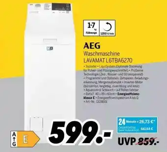 MEDIMAX Aeg Waschmaschine Lavamat L6tba6270 Angebot