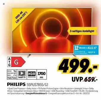 MEDIMAX Philips 55pus7855.12 Uhd-4k Angebot