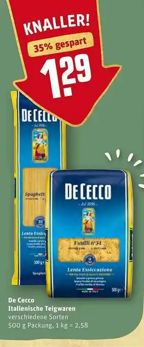 REWE De Cecco Italienische Teigwaren Angebot