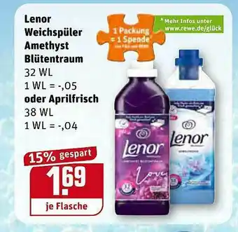 REWE Lenor Weichspüler Amethyst Blütentraum Oder Aprilfrisch Angebot