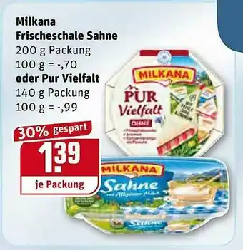 REWE Milkana Frischeschale Sahne Oder Pur Vielfalt Angebot