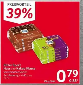 Selgros Ritter Sport Nuss Oder Kakao Klasse Angebot