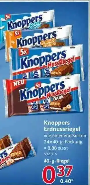 Selgros Knoppers Erdnussriegel Angebot