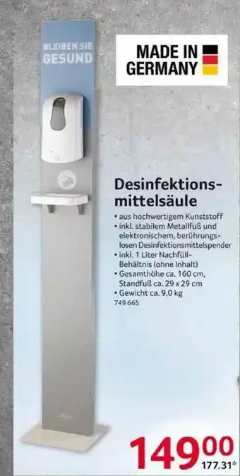 Selgros Desinfektionsmittelsäule Angebot