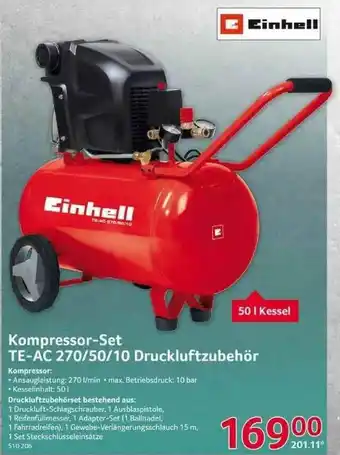 Selgros Einhell Kompressor-set Te-ac 270.50.10 Druckluftzubehör Angebot