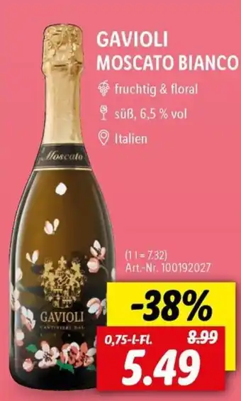 Lidl GAVIOLI MOSCATO BIANCO 0,75 l Fl. Angebot