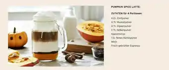 Tchibo Pumpkin Spice Latte: Zutaten Angebot