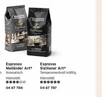 Tchibo Espresso Mailänder Art Oder Sizilianer Art Angebot