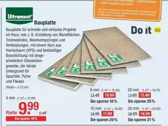 V Baumarkt Ultrament Bauplatte Angebot