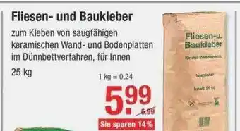 V Baumarkt Fliesen- Und Baukleber Angebot