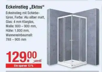 V Baumarkt Eckeinstieg „ektos” Angebot