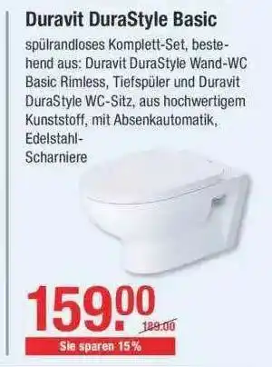 V Baumarkt Duravit Durastyle Basic Angebot