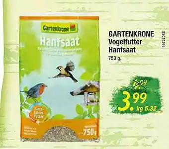 Hagebau Gartenkrone Vogelfutter Hanfsaat Angebot