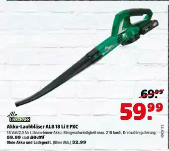 Hagebau Mr Gardener Akku-laubbläser Alb 18 Li E Pxc Angebot