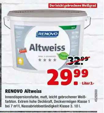 Hagebau Renovo Altweiss Angebot