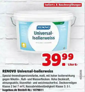 Hagebau Renovo Universal-isolierweiss Angebot